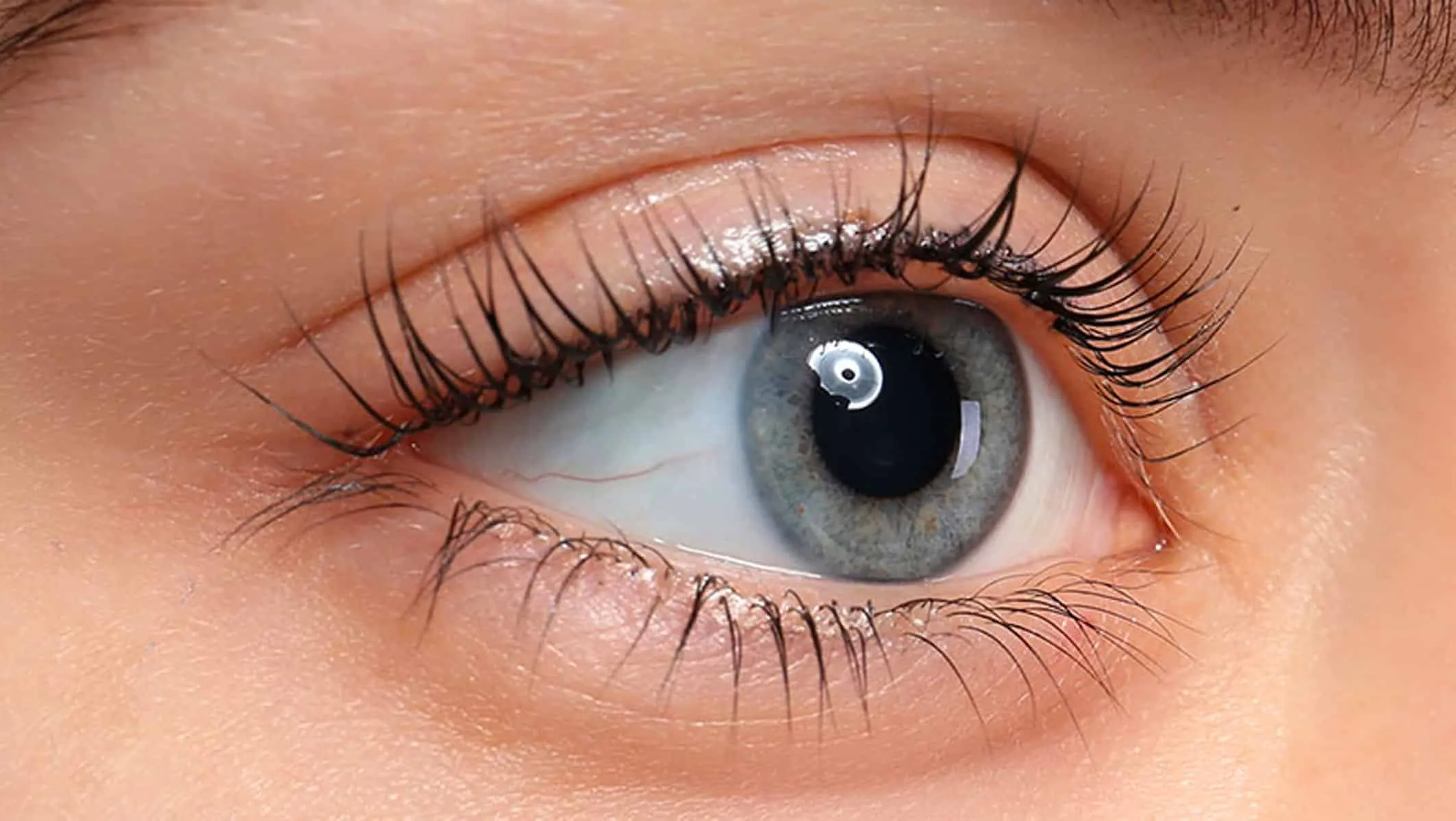 Auge mit verdichtetem Wimpernkranz ohne sichtbaren Lidstrich